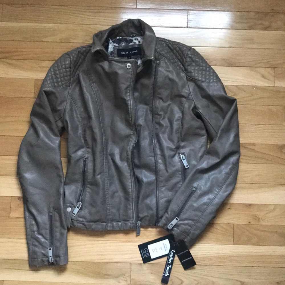 Black rivet leather jacket